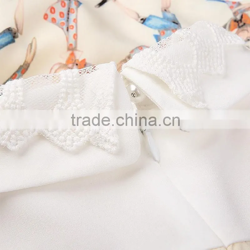PRETTY STEPS 2016 new fashionable patch work top fashion blouse design for office