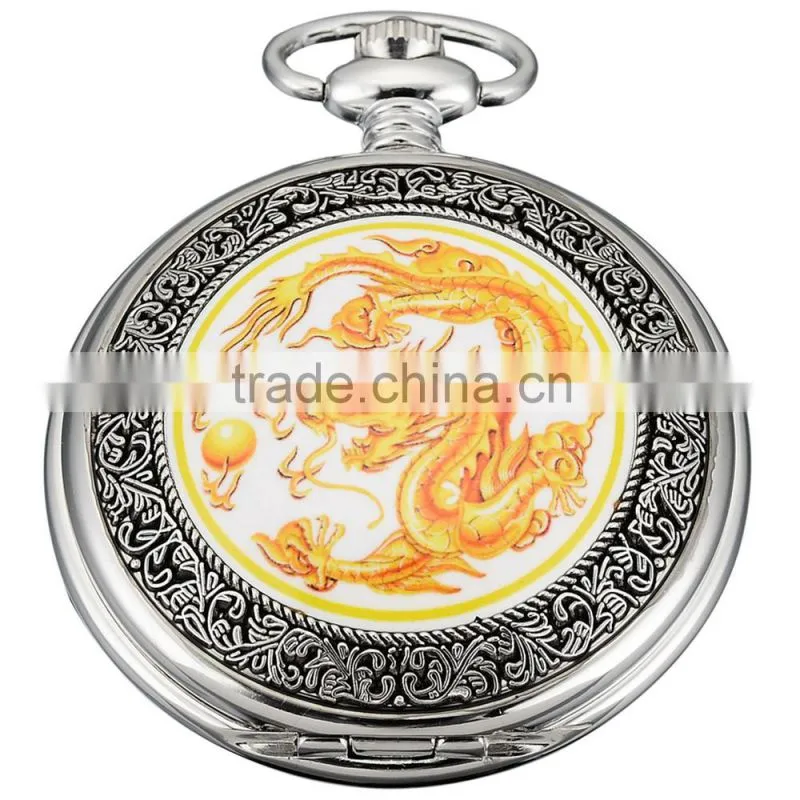 Classic White Dial Necklace Chain Quartz Analog Pocket Watch