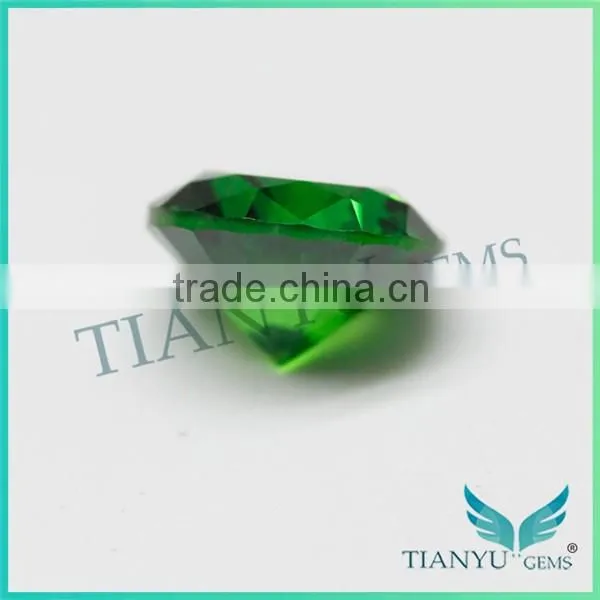 Free Sample Gemstone Wholesale Round Cut Emerald Green Cubic Zirconia , Synthetic Green CZ