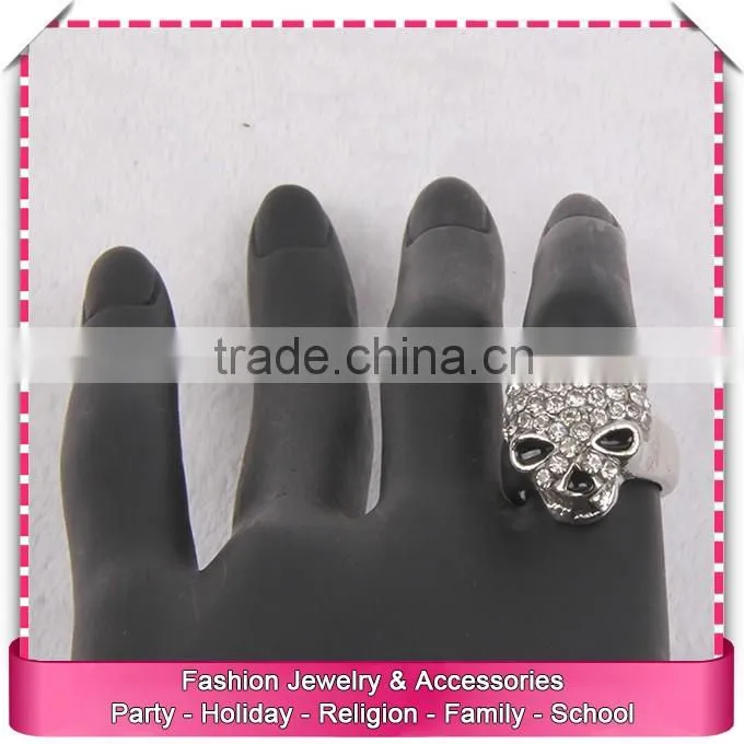 Low price mens silver rings wholesale, mens skull ring with stone