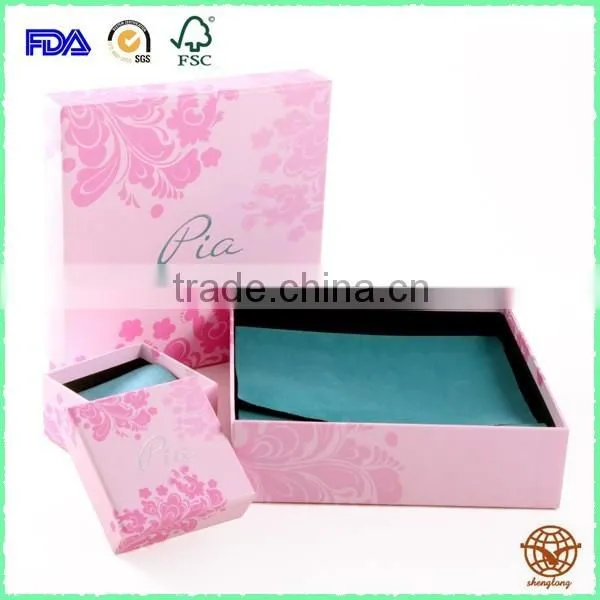 High Grade Matte Custom Made Logo Printed Jewelry box , Cardboard Jewelry Box