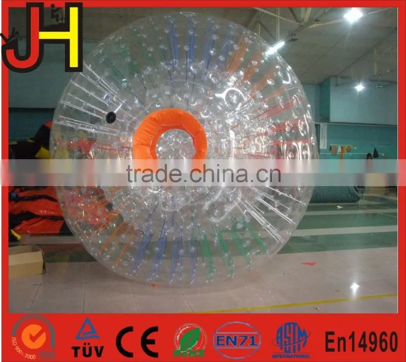 Inflatable crazy rolling grass zord ball, giant PVC adults bubble soccer, body zorb football