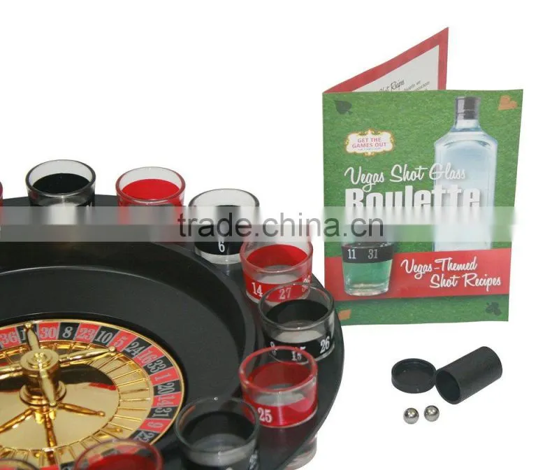 High quality Russian 32" roulette wheel drinking game with 12 shot glass