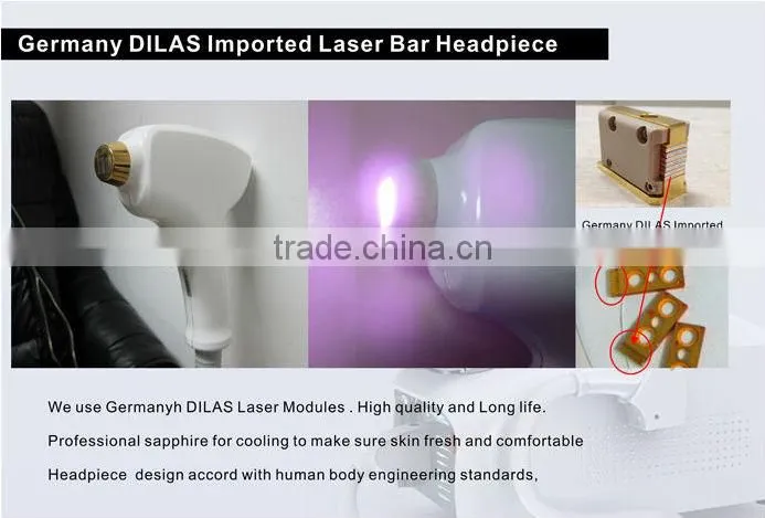 Portable 808nm diode laser permanent hair removal/epilation/depilation machine