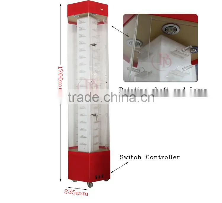 AD-2S acrylic display rotating cabinets for mobile phone