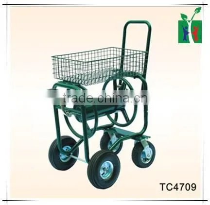 Metal four wheel garden hose reel tool cart TC4709