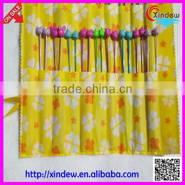 20cm animal head fancy aluminum knitting needles for children