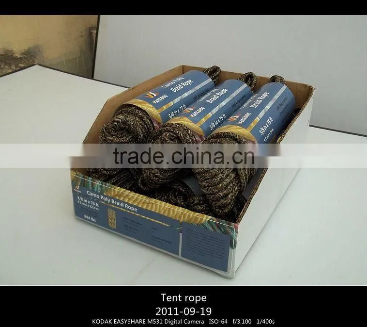 9mm PP multifilament Diamond Braided Camouflage Rope