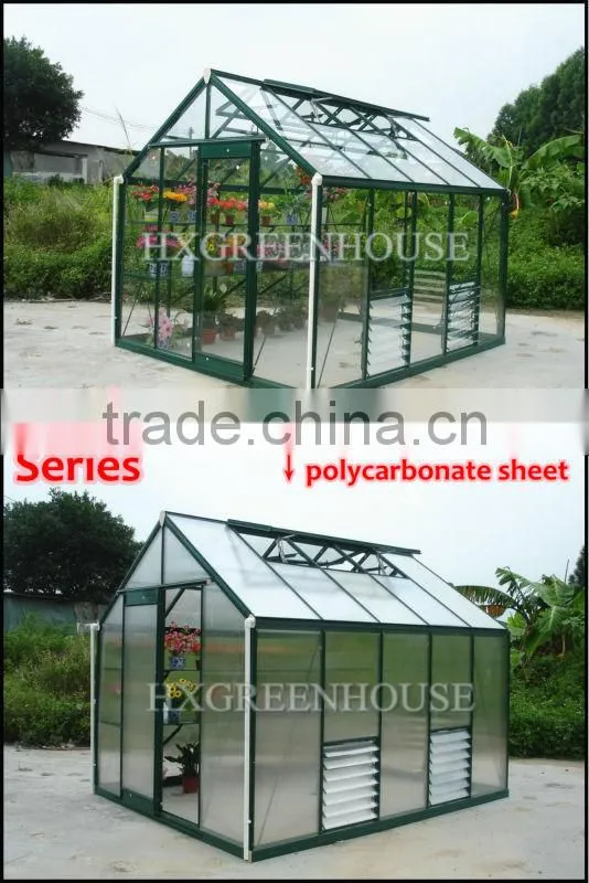 Garden used commercial greenhouses with spring clips for sheet fixation HX75 Series