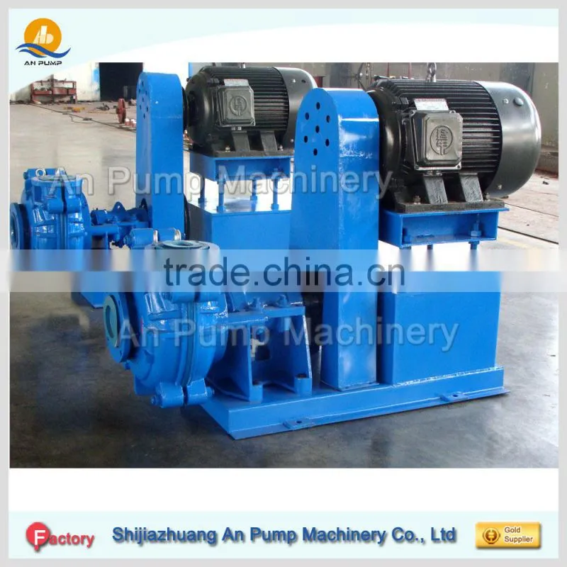natural rubber impeller lined anti acid slurry pump for industry