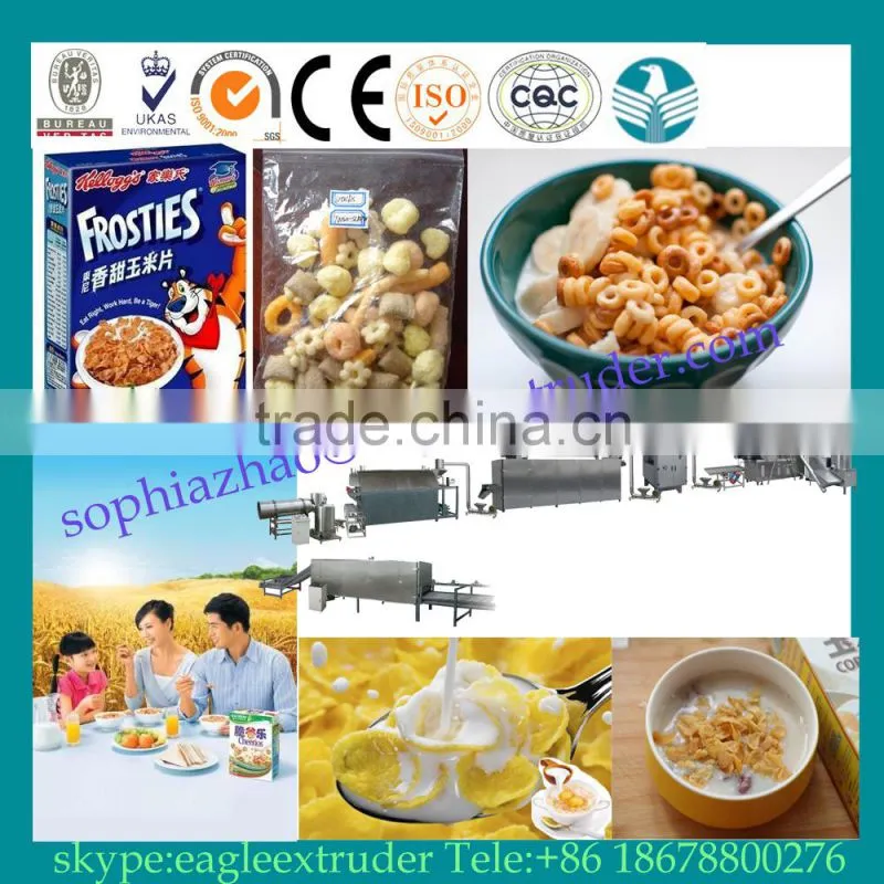 Corn flakes/breakfast cereals processing line and making machine