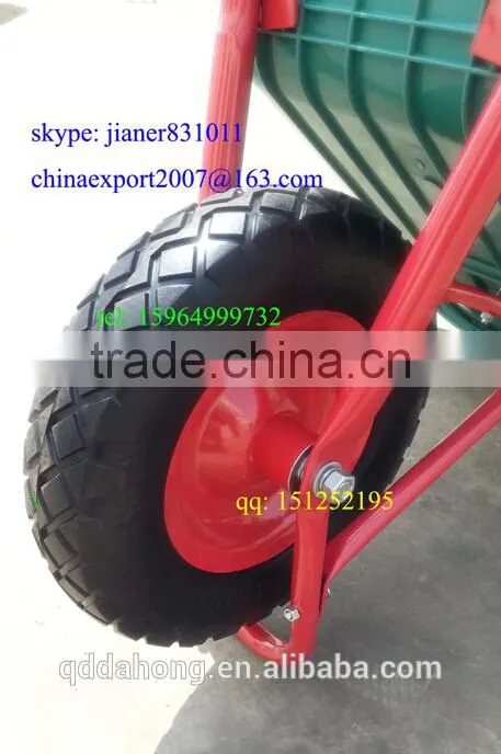 85L Wheelbarrow with Green Plastic Tray for Garden Use