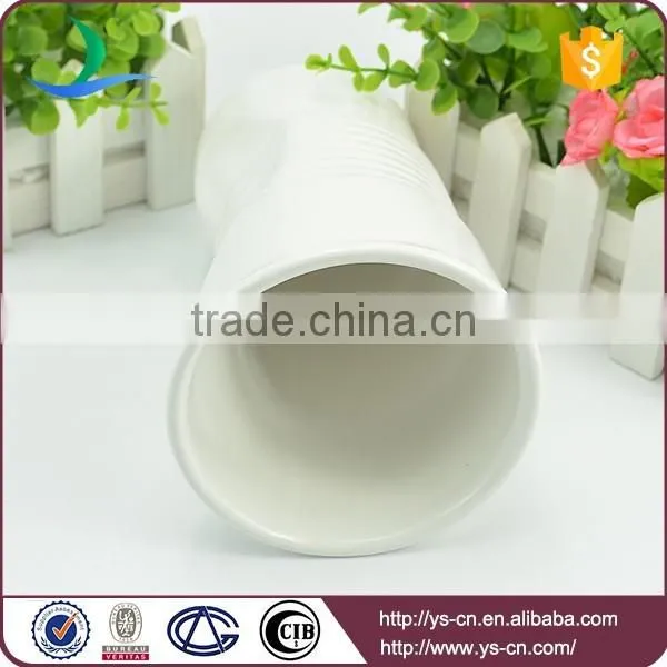 Creative white ceramic big drinking cups folding mug matte