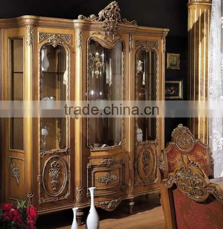 Antique European noble furniture solid wood hand carved full-length mirror