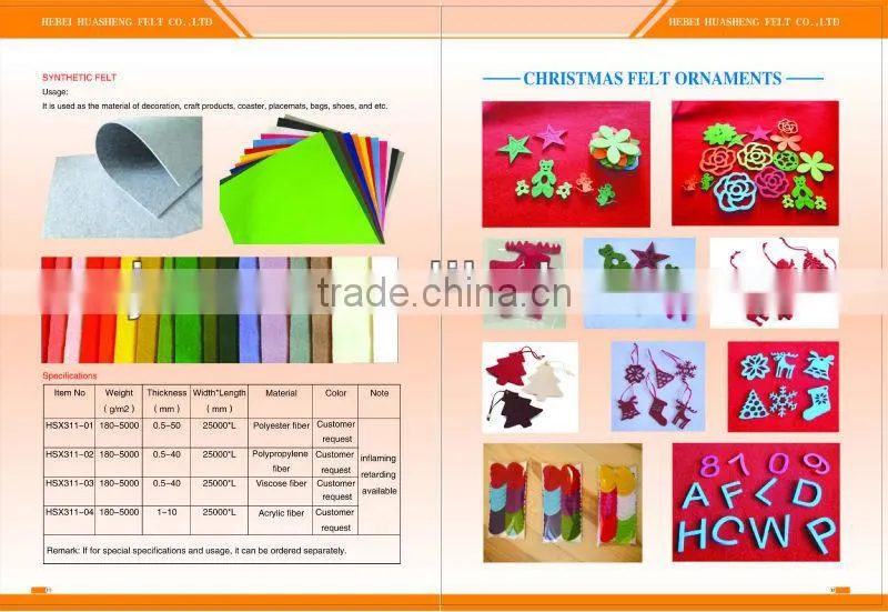 100 polyester fiber felt
