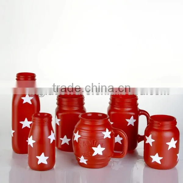 3colorful machine made galss vases the mouth tangle twine hemp rope decoration