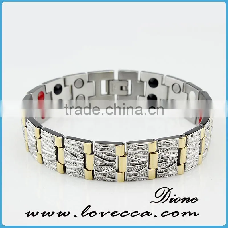 Mens germanium and tourmaline bracelet, germanium ceramic bracelet
