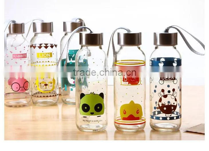 ecofriendly clear airtight glass water bottle for traveling