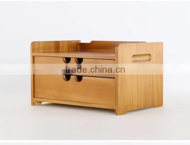 Desktop storage wooden box with draw