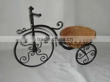 bicycle plant holder with coconut
