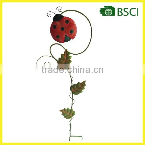 YS14236 Low price ladybird garden flowers metal stick