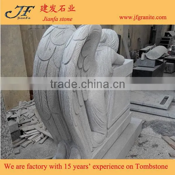Chinese Grey Granite Modern Weeping Angel Headstone Designs