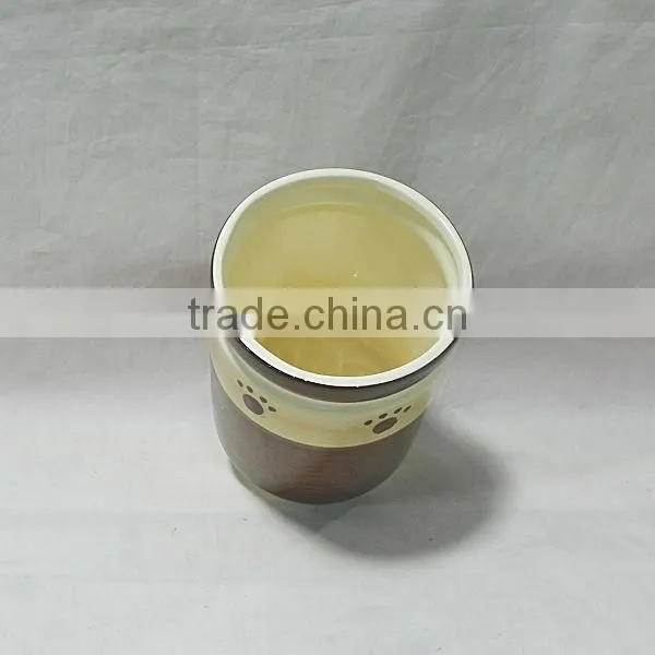 Column Brown Ceramic Dog Treat Jar