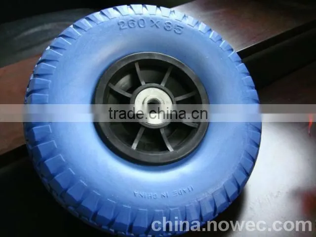 260*85 pu foam wheel with plastic rim