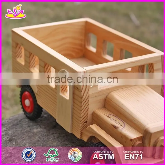 2017 New products kids small toys solid wooden toy cars and trucks W04A332