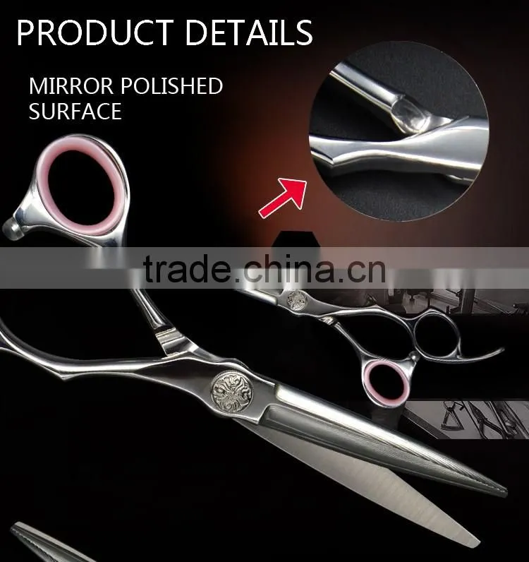 GU-575G JC158 High quality damascus layer steel hair cutting scissors with beautiful finger