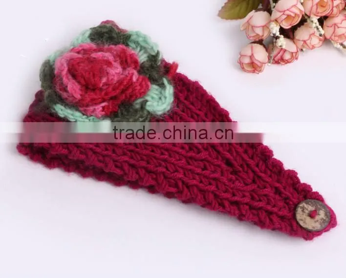 Hot sell stock crochet head wraps crochet knit headwrap
