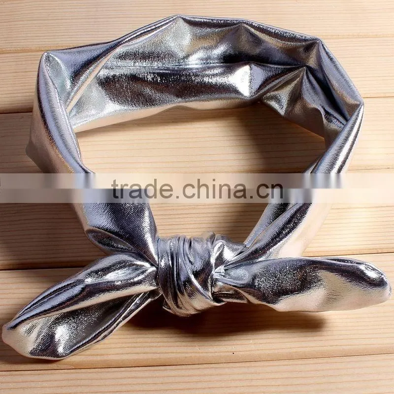 elastic fabric bow flower headband for kids hair accessories