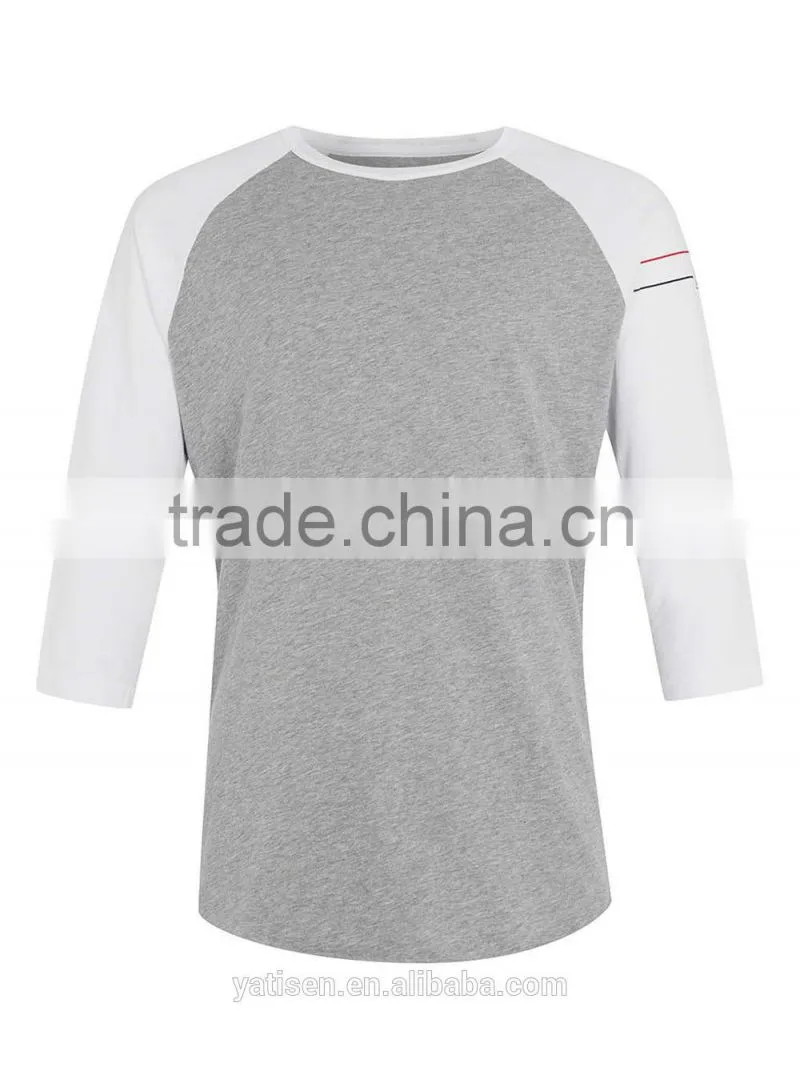 2015 high quality 100% cotton t-shirt wide neck men wholesale t-shirt printing design long sleeves t-shirt