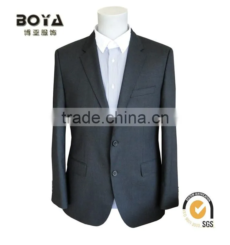 2015 new arrival TR grey fabric jacket & blazer for mens with notch lapel men blazer suit