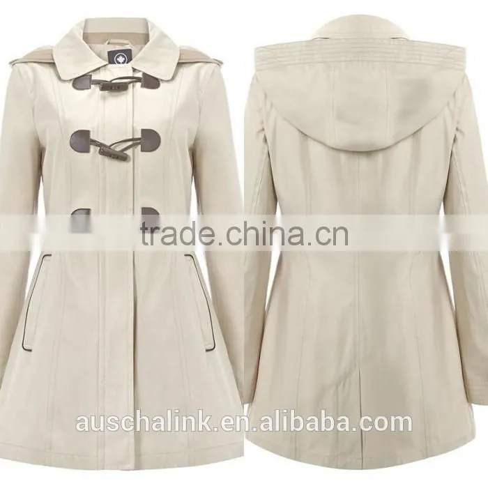 best selling ladies korean cotton hooded toggle jacket wholesale