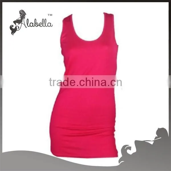 New womens plus scoop neck racer back sleeveless long jersey vest top size 16-20