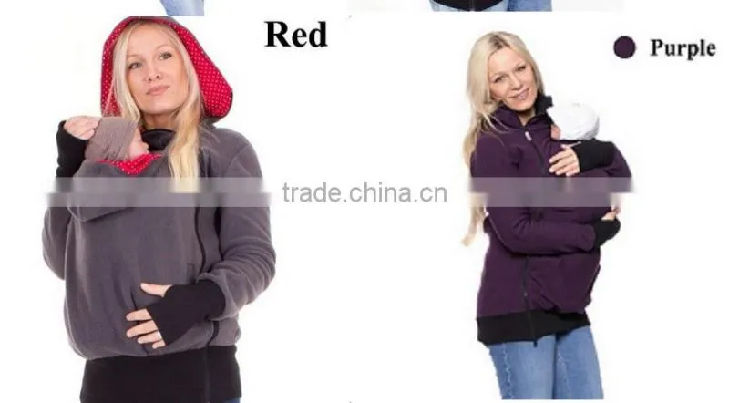 2016 New Style Multiple Function Mother Dress Three-in-one Cover Baby Women Hoodie Sweatshirt Polar Fleece Warm OEM