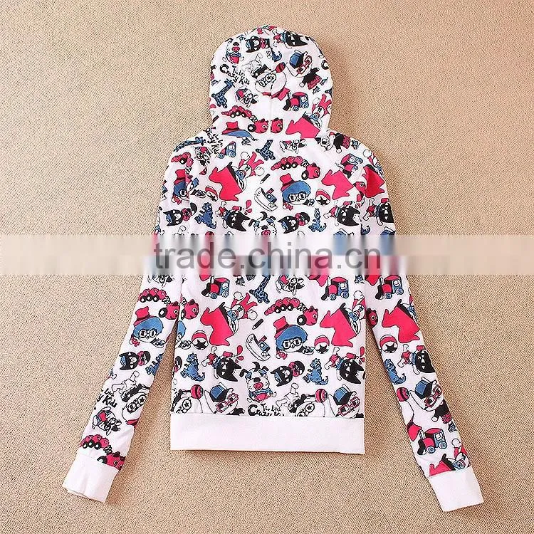 French Terry Autumn women girl hoody coat cute colorful jacket bright 2style to choose OEM wholesale