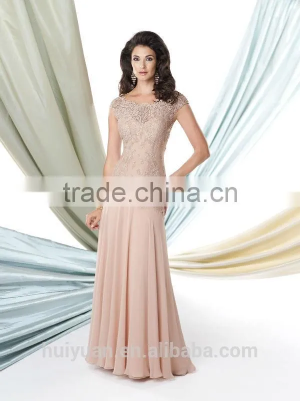 neck design fashion chiffon long evening dress