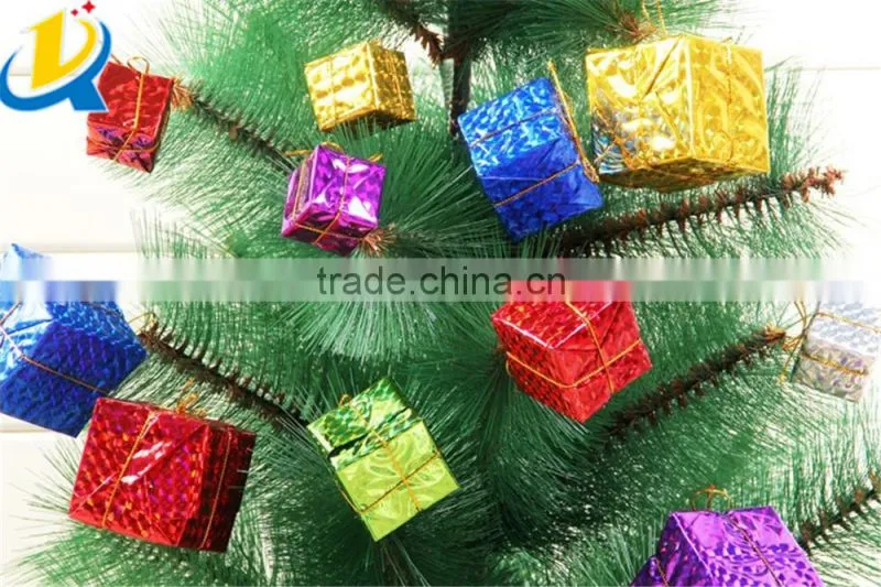 Newest design best quality colorful square Christmas small gift ornament