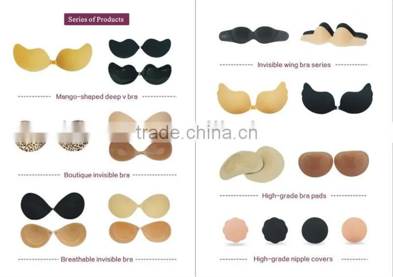 Creating more cleavage,high-grade push up magic adhesive bra pad wholesale