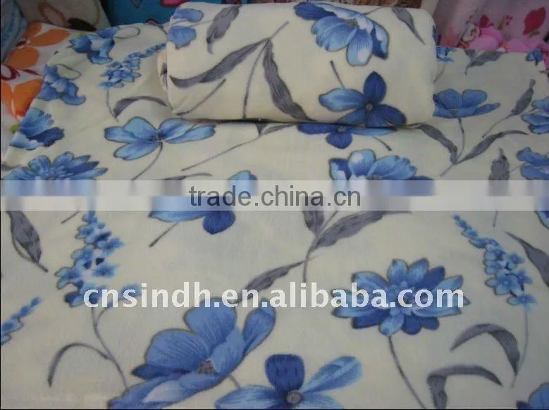 flower printed coral fleece blanket