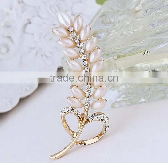 F20049N grape pearl rhinestone brooch for wedding