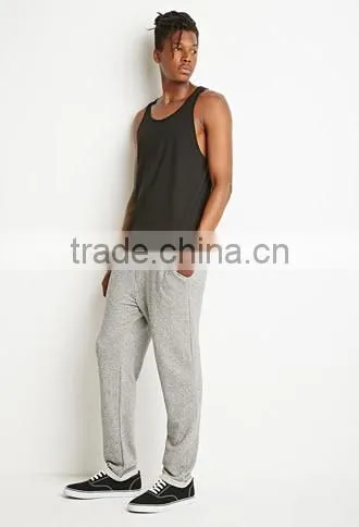 man gray stripe cotton fabrics of scales of pants sports leisure trousers