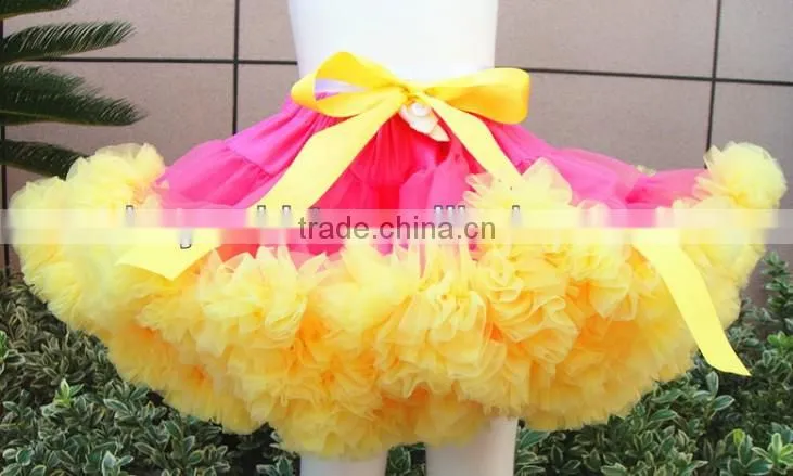 Wholesale Super Fluffy Girls Party Dance hot pink Pettiskirts Ballet Girls Ruffled Tutu Fluffy Chiffon Soft Summer Pettiskirts