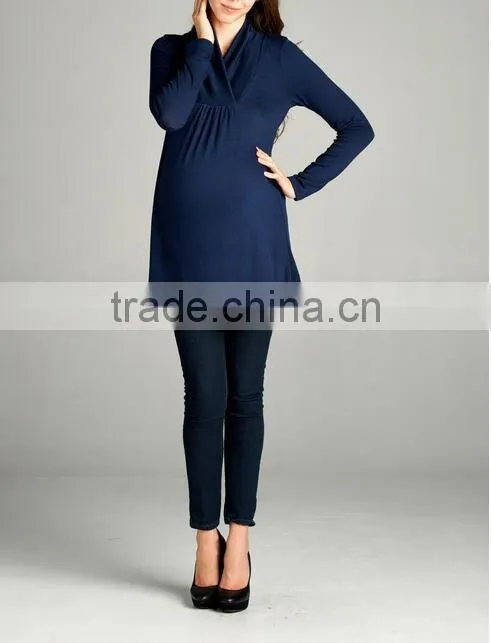 China wholesale maternity clothes tunic long sleeve woman maternity tops