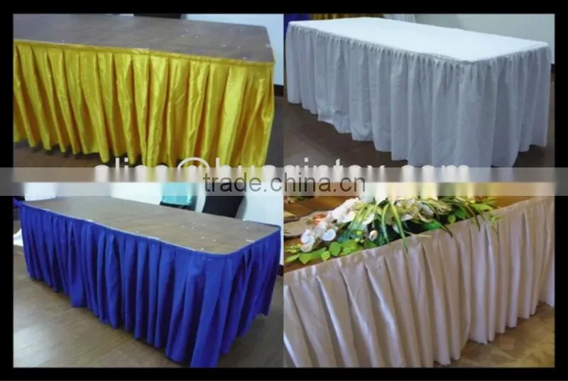 wedding table skirting 100% polyester table cover skirting