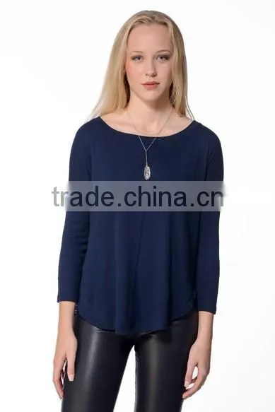 Latest Women Plain Chiffon Blouse Design Pictures Ladies Top Quality Breathable Swing Blouses