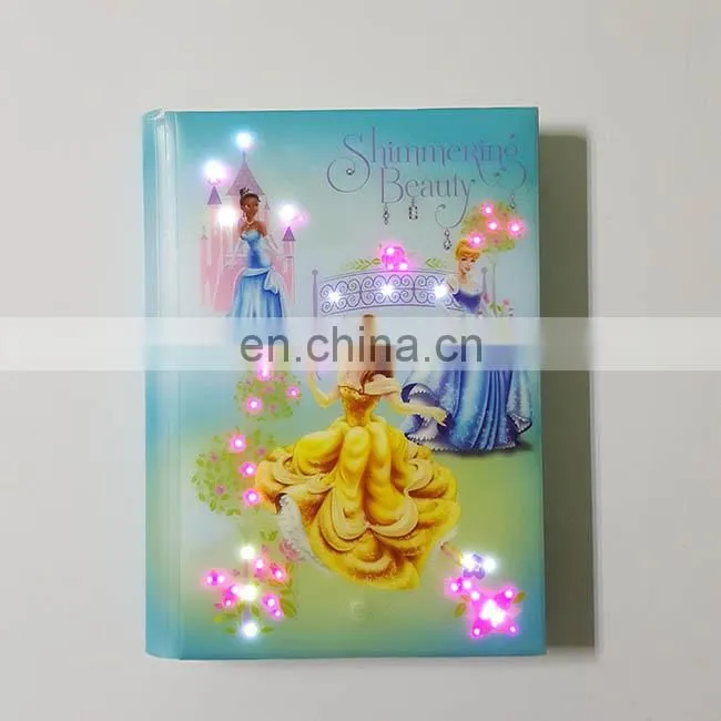 custom led light notebook / journal / diary colouring book with lock