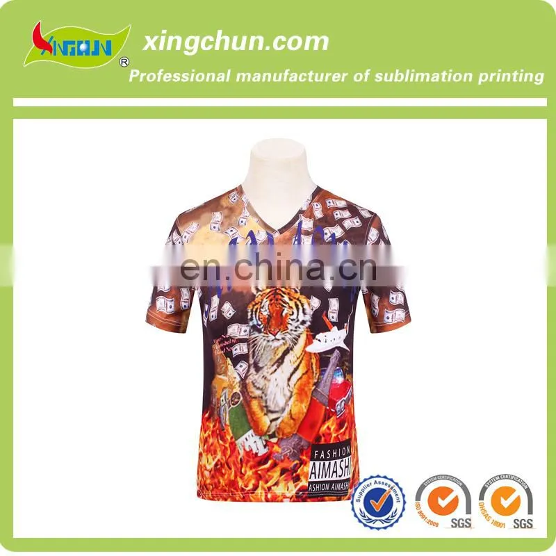 Giraffe 100% polyester wholesale Custom dye sublimation 3d animal t-shirts with seamless workmanship